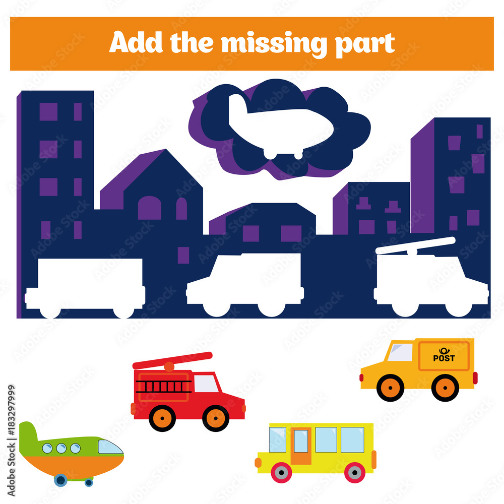 Puzzle game. Visual Educational Game for children. Task: find the ...