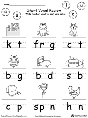 FREE* Short Vowel Review. Write Missing Vowel. | MyTeachingStation.com