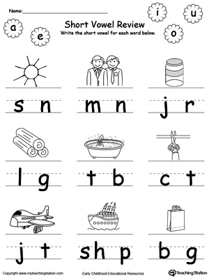 FREE* Short Vowel Review. Write Missing Vowel Part III ...