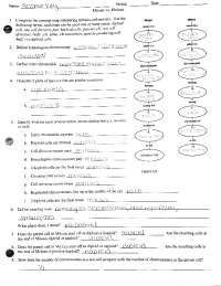 mitosis versus meiosis worksheet answer key