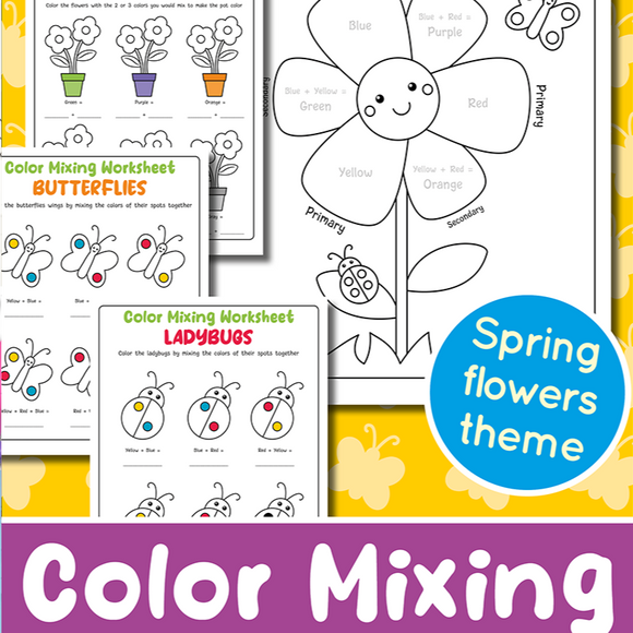 Color Mixing Worksheets - Messy Little Monster Shop
