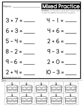 Mixed Addition and Subtraction Worksheets - The Printable Princess