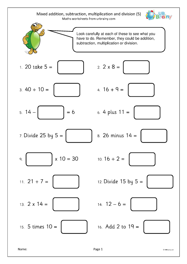 Mixed addition subtraction multiplication and division (5) - Four ...