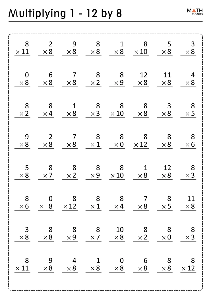 mixed multiplication worksheet 0 12