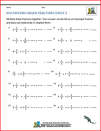Multiplying Mixed Fractions