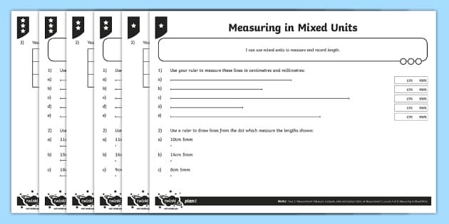 Measuring in Mixed Units Differentiated Worksheet / Worksheets