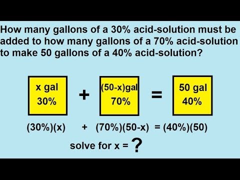 Algebra - Word Problems - Mixture Problems (1 of 5)