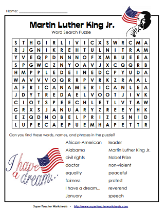 Martin Luther King, Jr. worksheets
