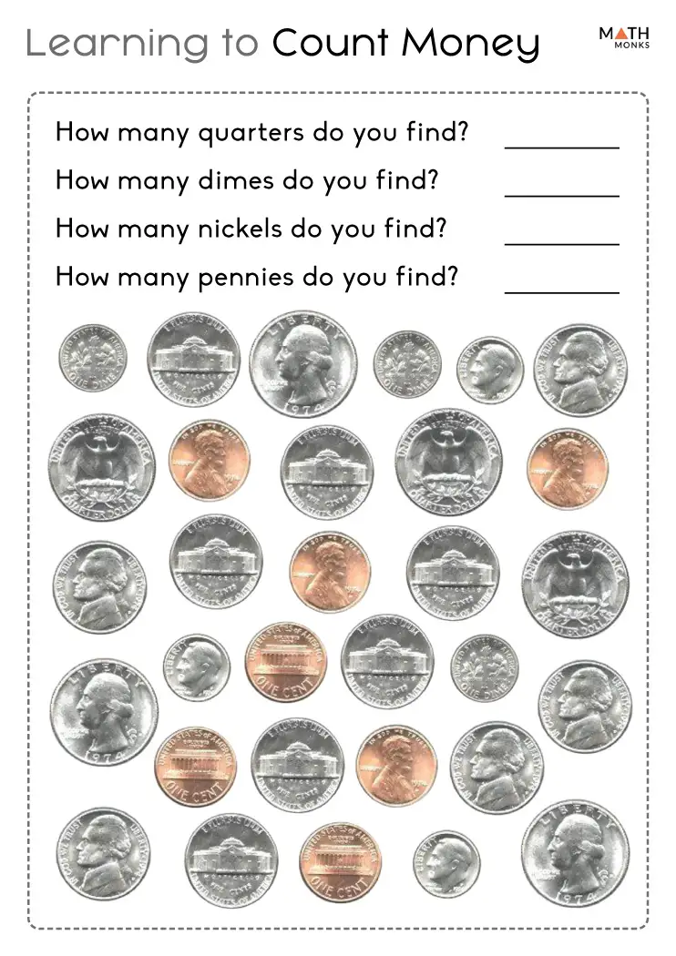 1st Grade Money Worksheets - Math Monks