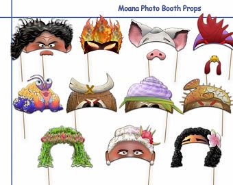 moana photo booth props printable
