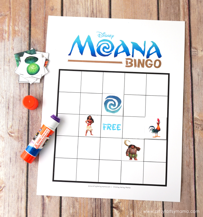Free Printable Disney Moana Bingo | artsy-fartsy mama