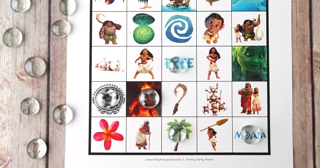 moana printable bingo cards