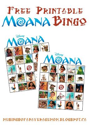 Moana Bingo