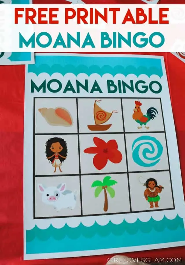 moana printable bingo cards