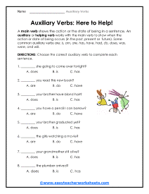 modal auxiliary verbs worksheet for 4th grade