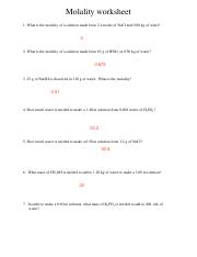 molality worksheet.pdf - Molality worksheet 1. What is the ...