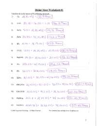 molar mass worksheet answers with work