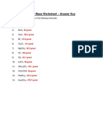 Molar Mass Worksheet - Answer Key | Download Free PDF | Mole (Unit ...