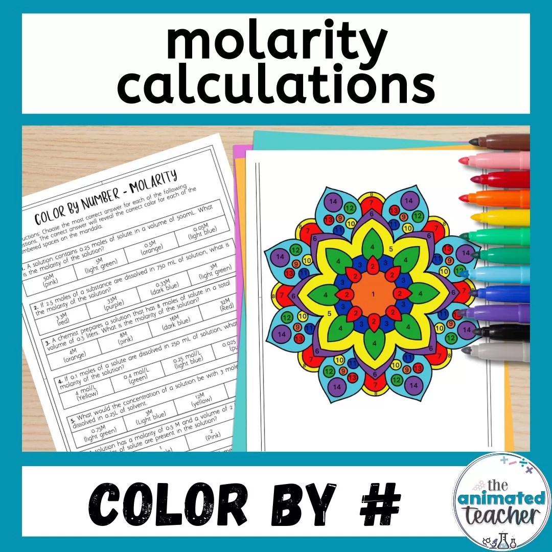 Practice molarity calculations worksheet color by number Worksheets