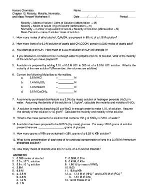 Fillable Online npsd k12 nj Honors Chemistry Name Chapter 12 ...
