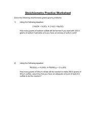 Molarity Practice Worksheet