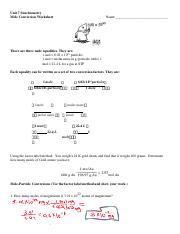 CH U7 A1 Mole Conversions worksheet stoichiometry.pdf - Unit 7 ...