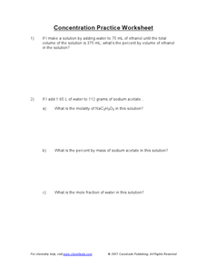 Mole Fraction Lesson Plans &  Worksheets Reviewed by Teachers