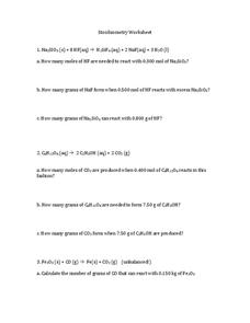 mole mole stoichiometry worksheet