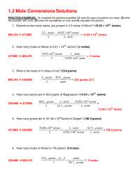 mole ratios and mole to mole conversions worksheet answers
