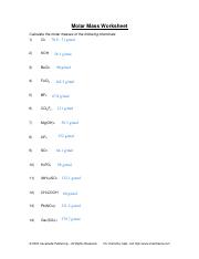 Kami Export - 01. Molar Mass Worksheet.pdf - Molar Mass Worksheet ...