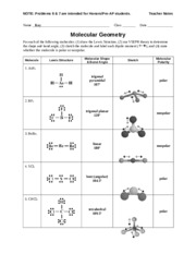 molecular structure worksheet answers