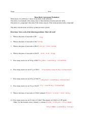Mass Mole Conversions Worksheet Doc Template PdfFiller, 45% OFF