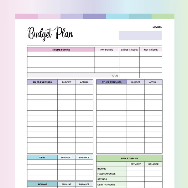 Budget Planner Printable | Instant Download PDF | A4 and US Letter ...