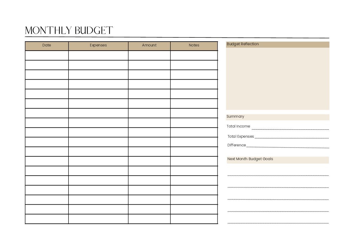 money advice service printable budget planner