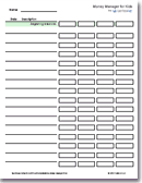 Money Management Worksheet for Kids