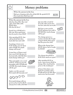 Money word problems #3 | 2nd grade, 3rd grade Math Worksheet ...