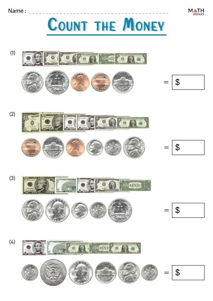Money Worksheets for 3rd Grade - Math Monks