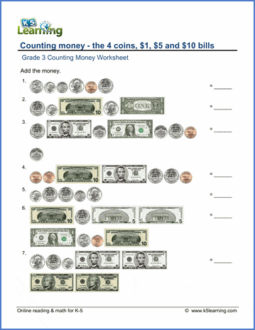Grade 3 Counting Money Worksheets | Worsheets library