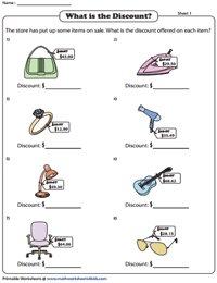 Subtracting Money Worksheets