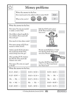 Money word problems #2 | 2nd grade, 3rd grade Math Worksheet ...