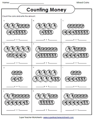 Counting Coins (Advanced) Printables