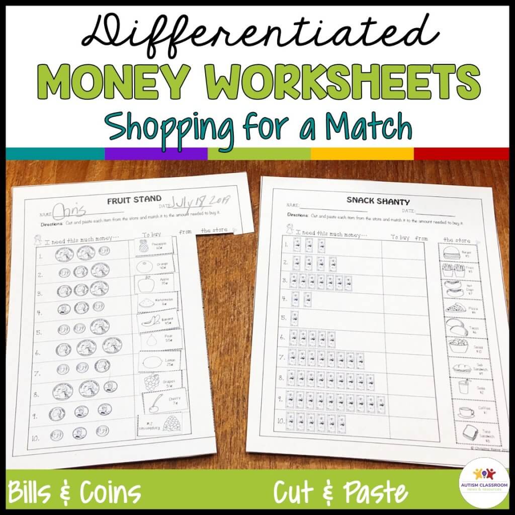 money worksheet counting coins and bills