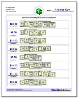 money worksheet counting coins and bills