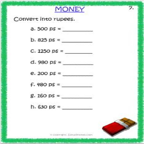 Maths Money Worksheet 3 Grade 3