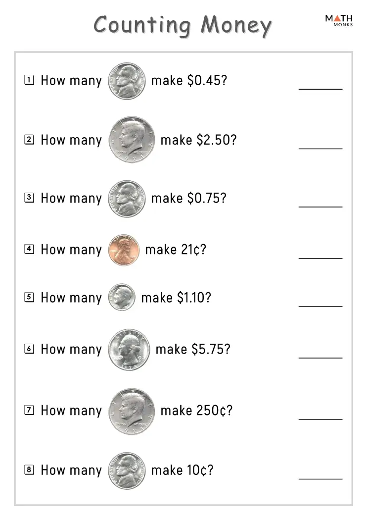 money worksheet for 5th grade