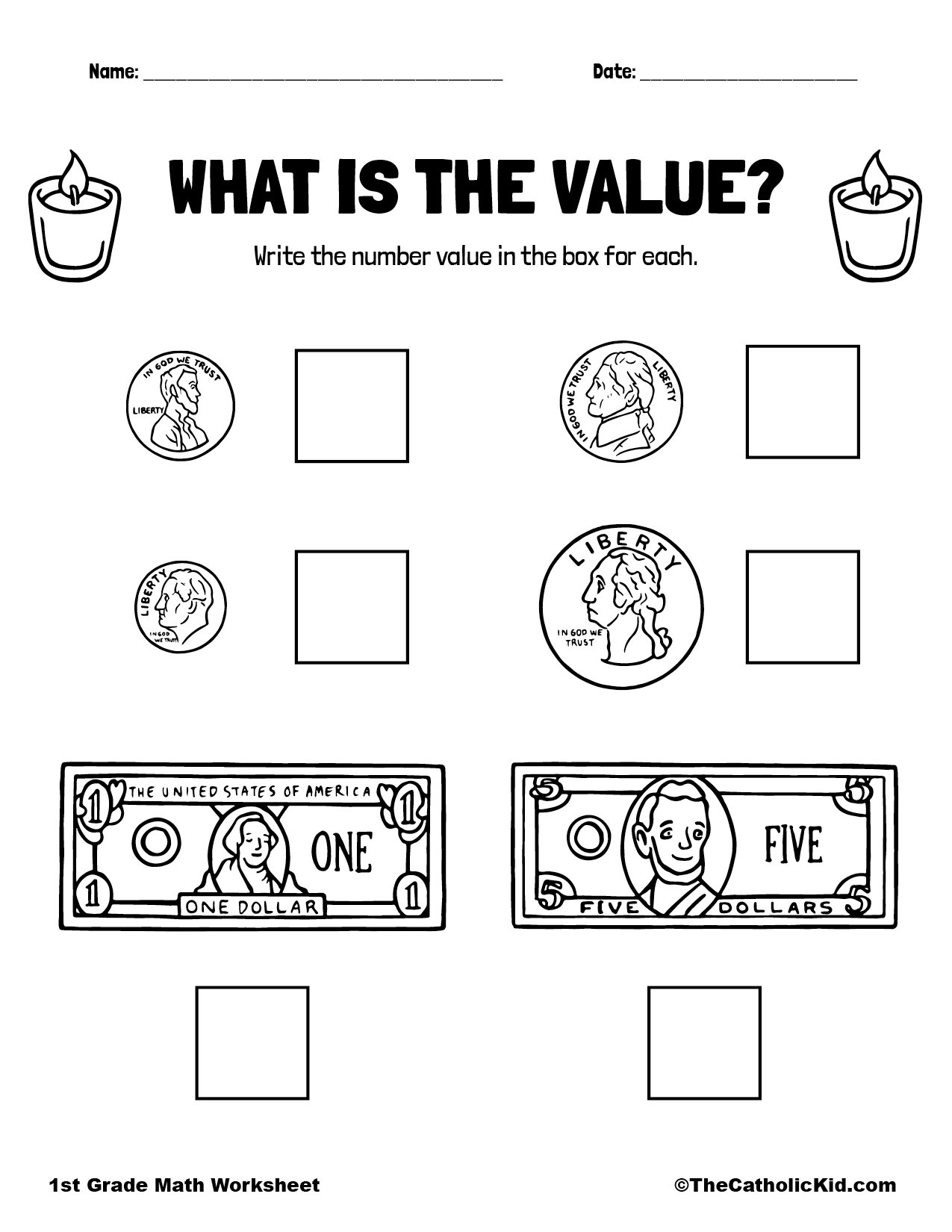 What is the Value Money Worksheet - TheCatholicKid.com