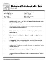 Money Word Problems Worksheets