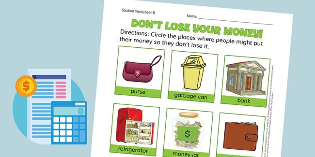 money worksheet for junior high
