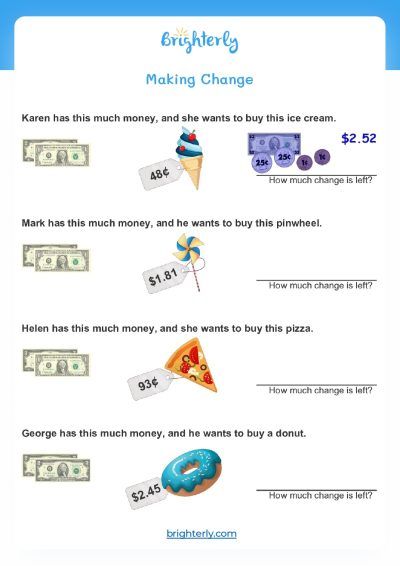 money worksheet for preschoolers
