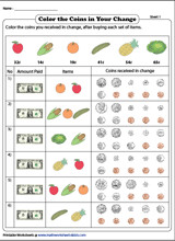 money worksheet free printables